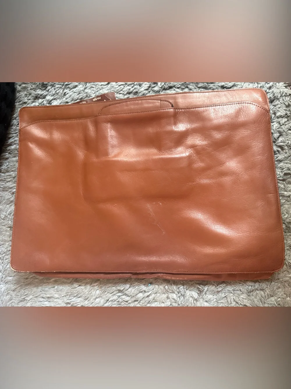 Pierre Cardin Men's Leather Briefcase - Cognac Brown- VINTAGE, RARE